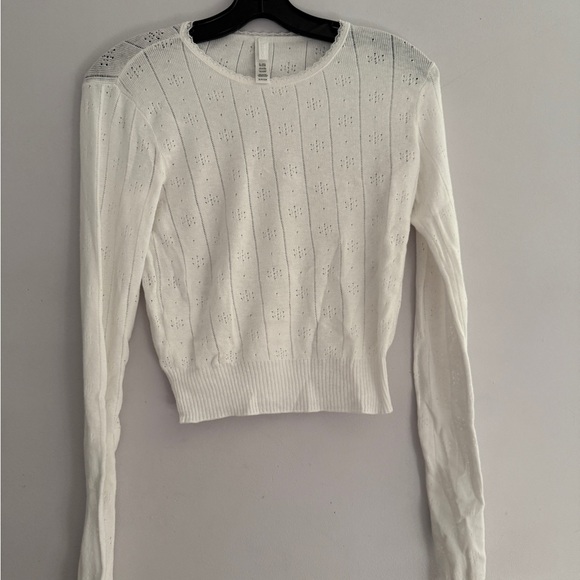 SKIMS pointelle White Long Sleeve sweater - Picture 1 of 5